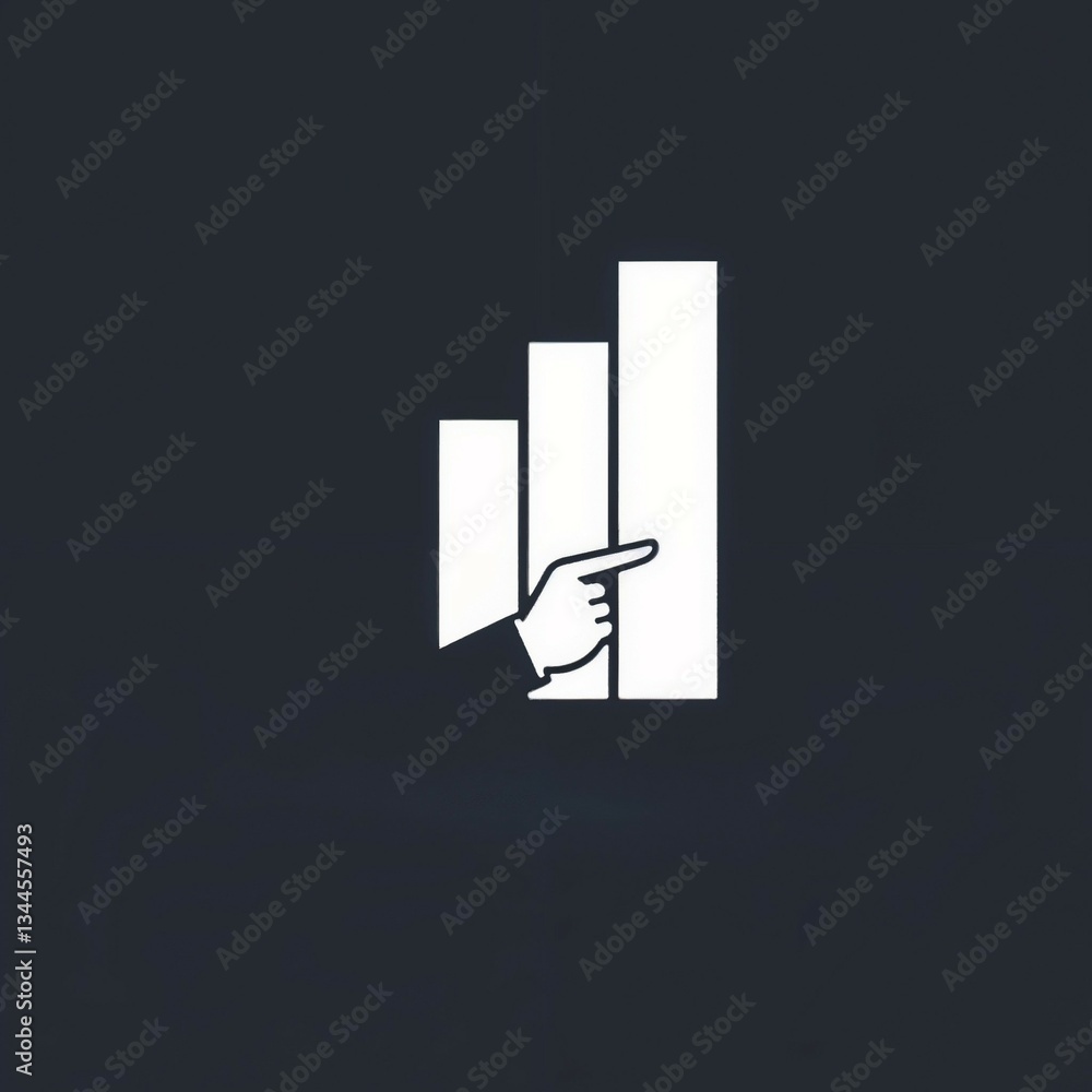 Growth chart icon, analytical, business strategy, dark background Growth chart icon, analytical, business strategy, dark background