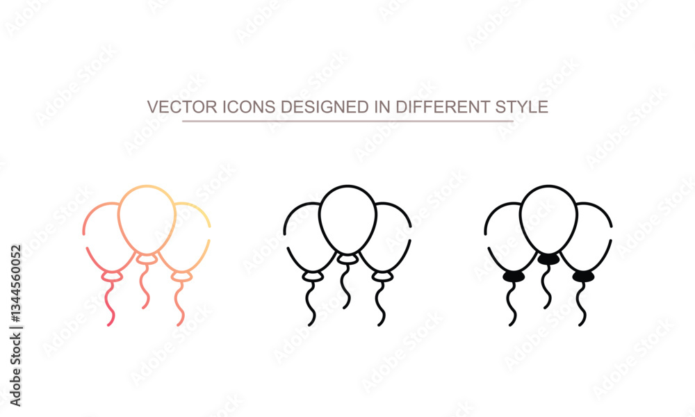 Balloons icon design with white background stock illustration Balloons icon design with white background stock illustration