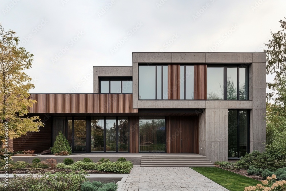 Modern Minimalist Home with Gray Tones and Wooden Accents Modern Minimalist Home with Gray Tones and Wooden Accents