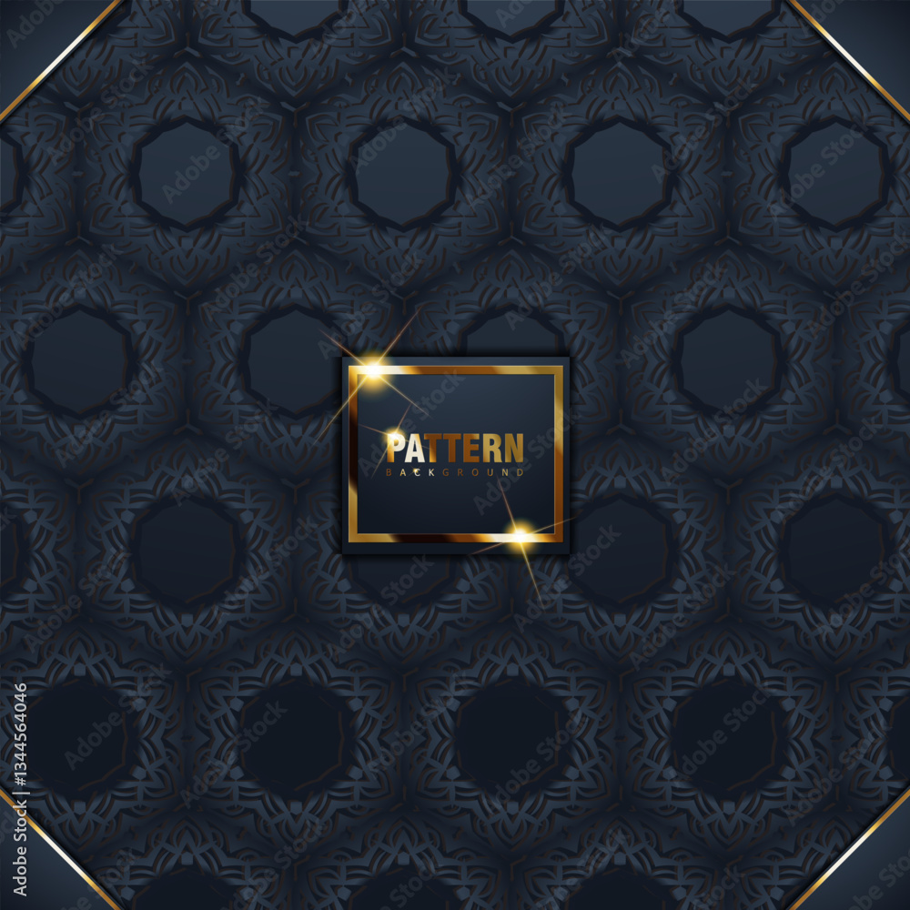 Obraz premium Dark Navy Blue Elegant Pattern Background