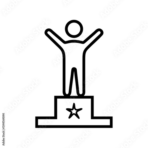 The leader on the winner's podium