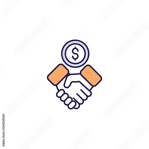 Sponsorship icon design with white background stock illustration