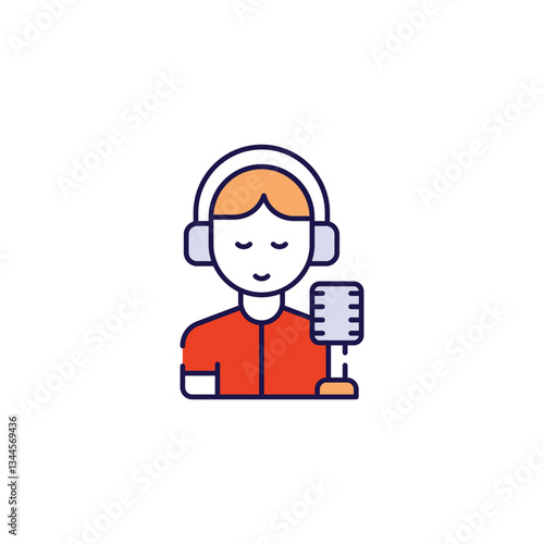 Broadcaster icon design with white background stock illustration