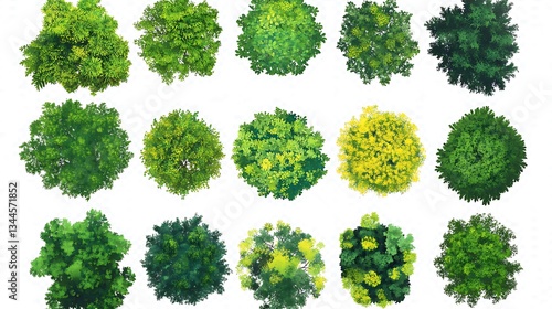 Tree Tops Isolated for Architecture Landscape
