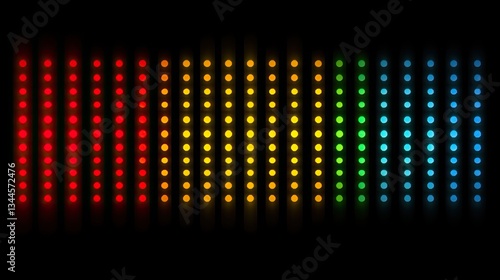 Colorful LED light display showing a spectrum of color