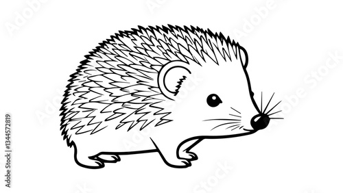 hedgehog outline vector illustration on a white background