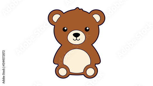 teddy bear cartoon vector outline illustration