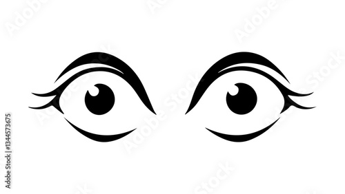 vector illustration of eyes wide open on white background
