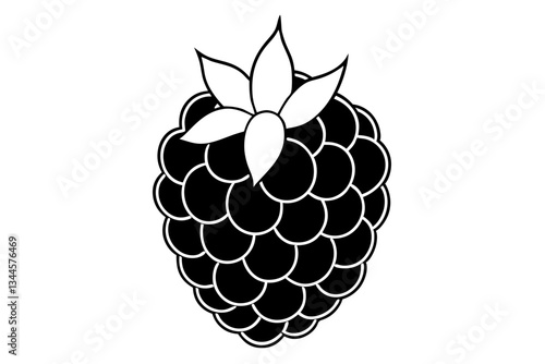 blackberry line art silhouette vector illustration