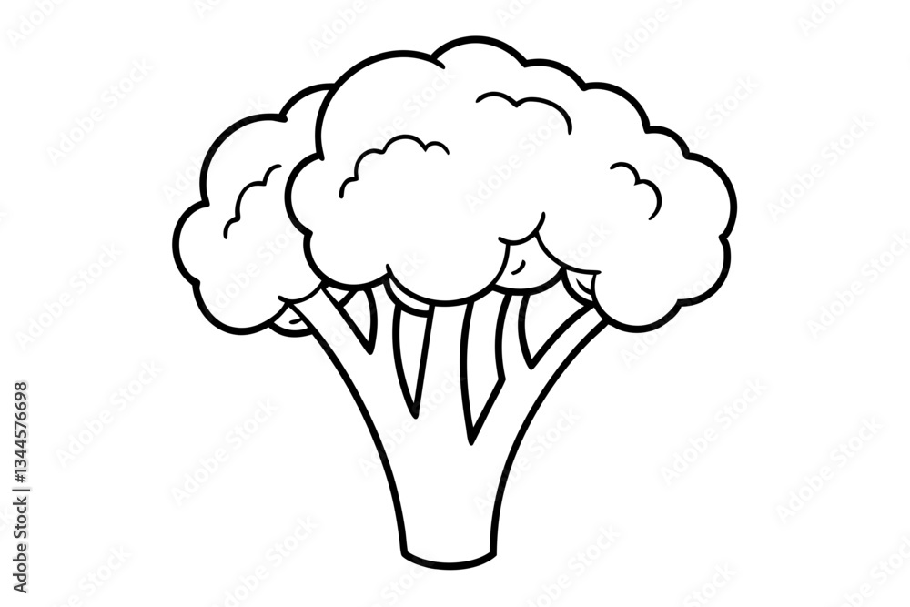 broccoli line art silhouette vector illustration broccoli line art silhouette vector illustration