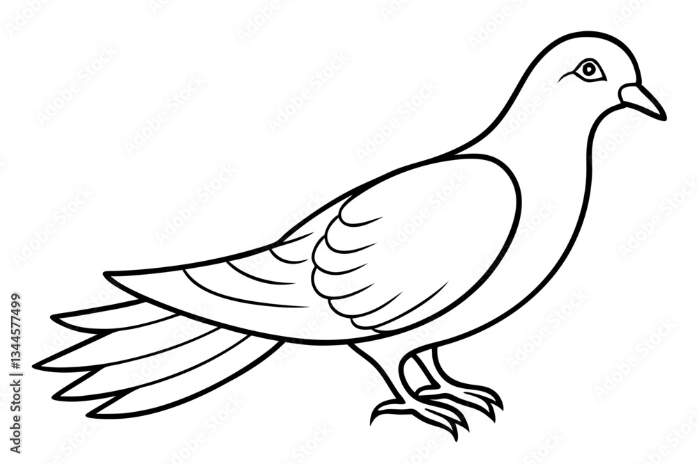 dove line art silhouette vector illustration dove line art silhouette vector illustration