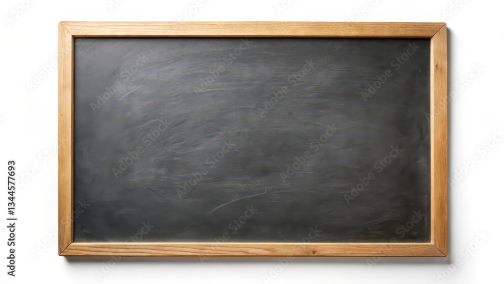 Blank Blackboard with Wooden Frame on White Background Blank Blackboard with Wooden Frame on White Background