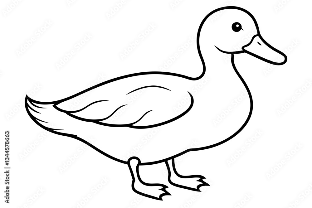 duck line art silhouette vector illustration duck line art silhouette vector illustration