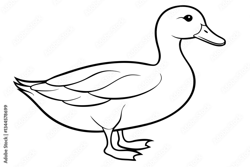 duck line art silhouette vector illustration duck line art silhouette vector illustration