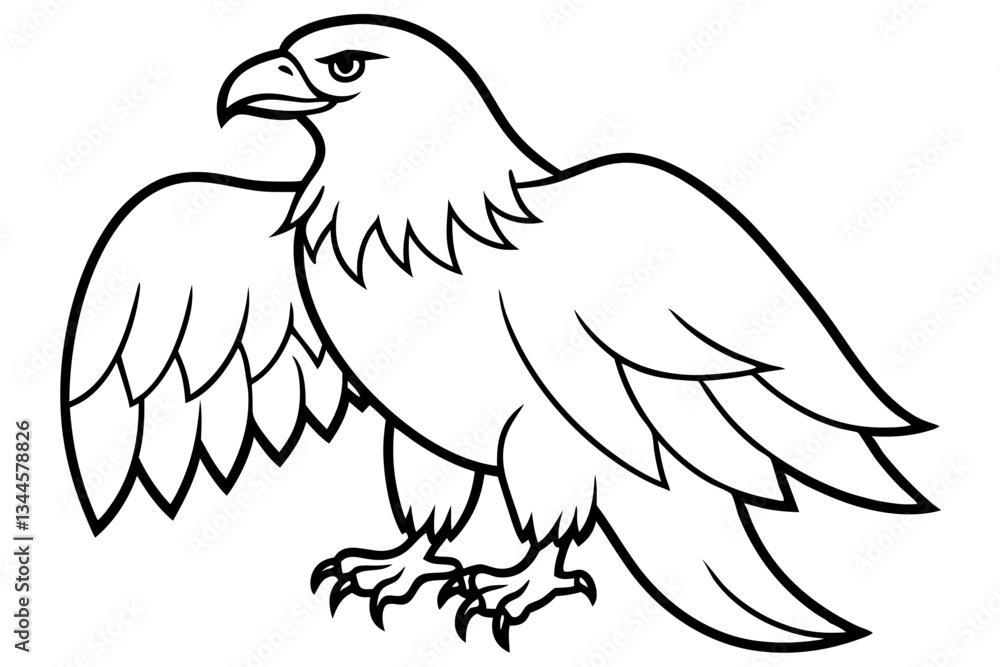 Obraz premium eagle line art silhouette vector illustration