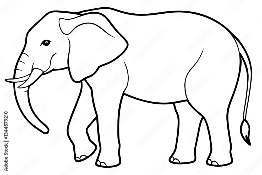 elephant line art silhouette vector illustration elephant line art silhouette vector illustration