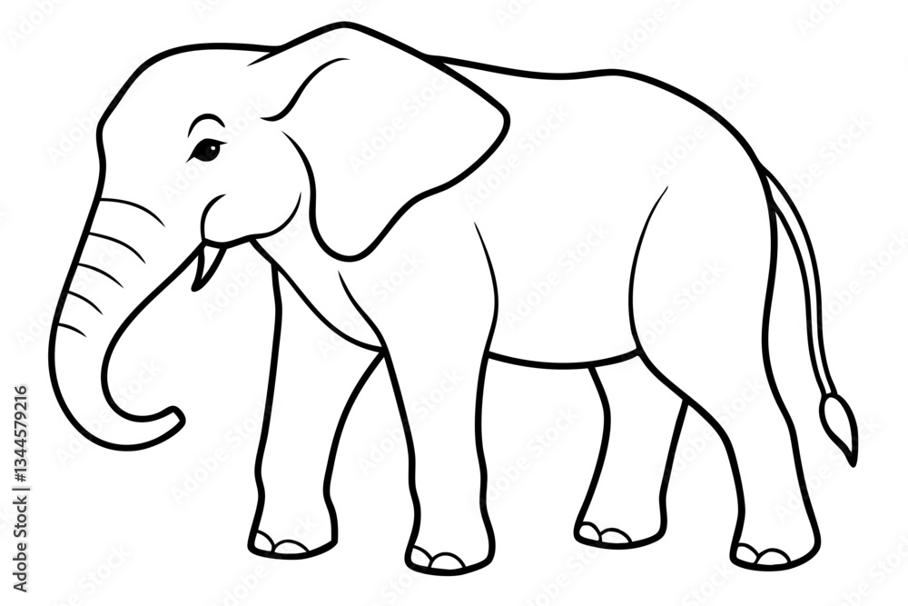 Obraz premium elephant line art silhouette vector illustration