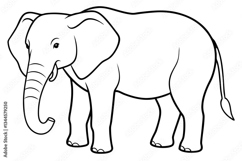 Obraz premium elephant line art silhouette vector illustration