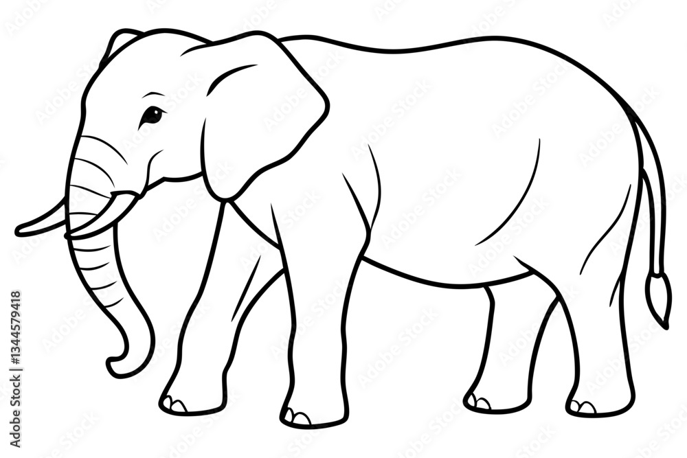 elephant line art silhouette vector illustration elephant line art silhouette vector illustration