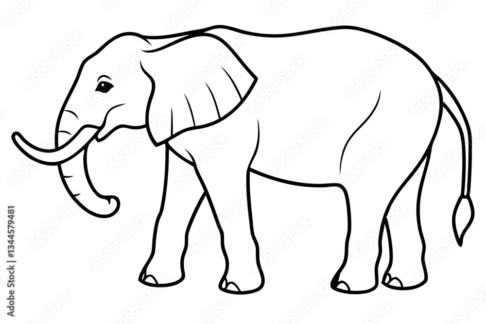 elephant line art silhouette vector illustration elephant line art silhouette vector illustration