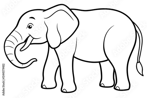 elephant line art silhouette vector illustration