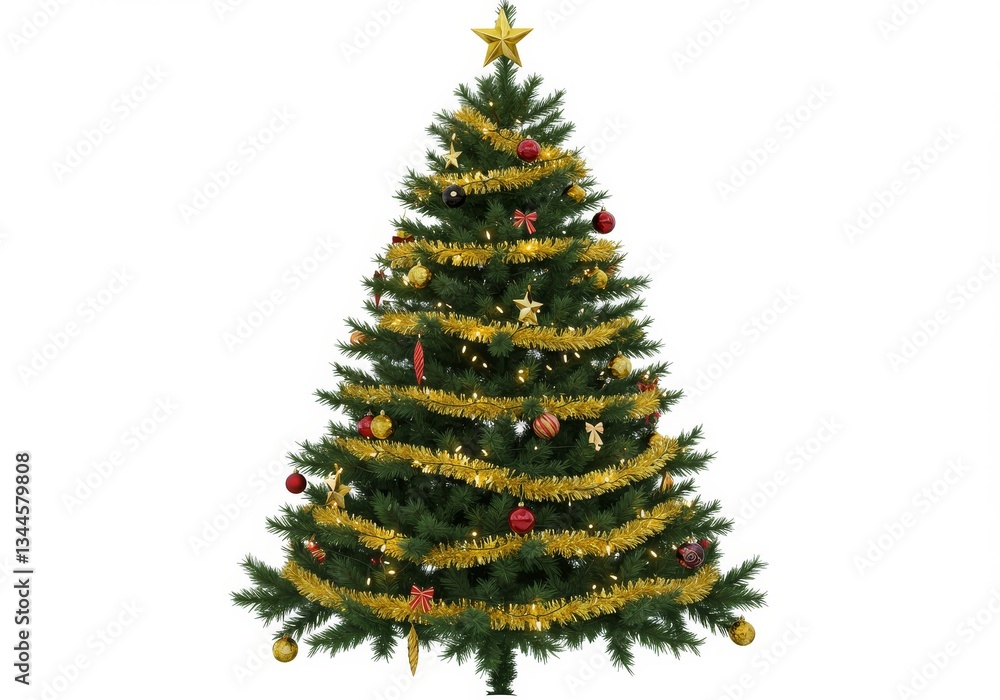 Festive Decorated Christmas Tree 3D - A realistic 3D of a decorated Christmas tree, symbolizing holiday cheer, winter festivities, family gatherings, gift-giving, and joyful celebrations Festive Decorated Christmas Tree 3D - A realistic 3D of a decorated Christmas tree, symbolizing holiday cheer, winter festivities, family gatherings, gift-giving, and joyful celebrations