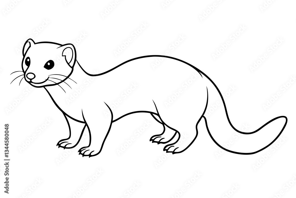 ferret line art silhouette vector illustration ferret line art silhouette vector illustration