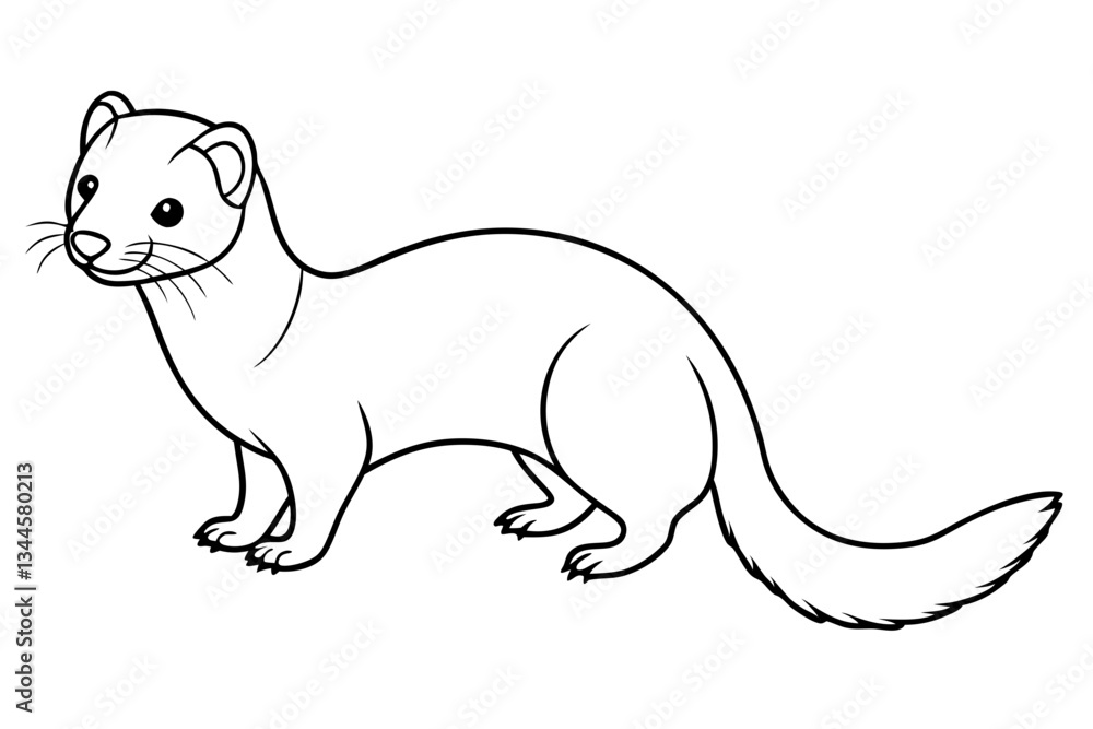 ferret line art silhouette vector illustration ferret line art silhouette vector illustration