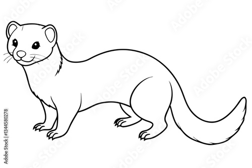 ferret line art silhouette vector illustration