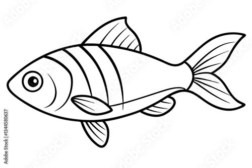 fish line art silhouette vector illustration