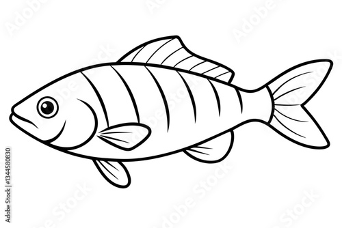 fish line art silhouette vector illustration