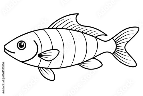 fish line art silhouette vector illustration
