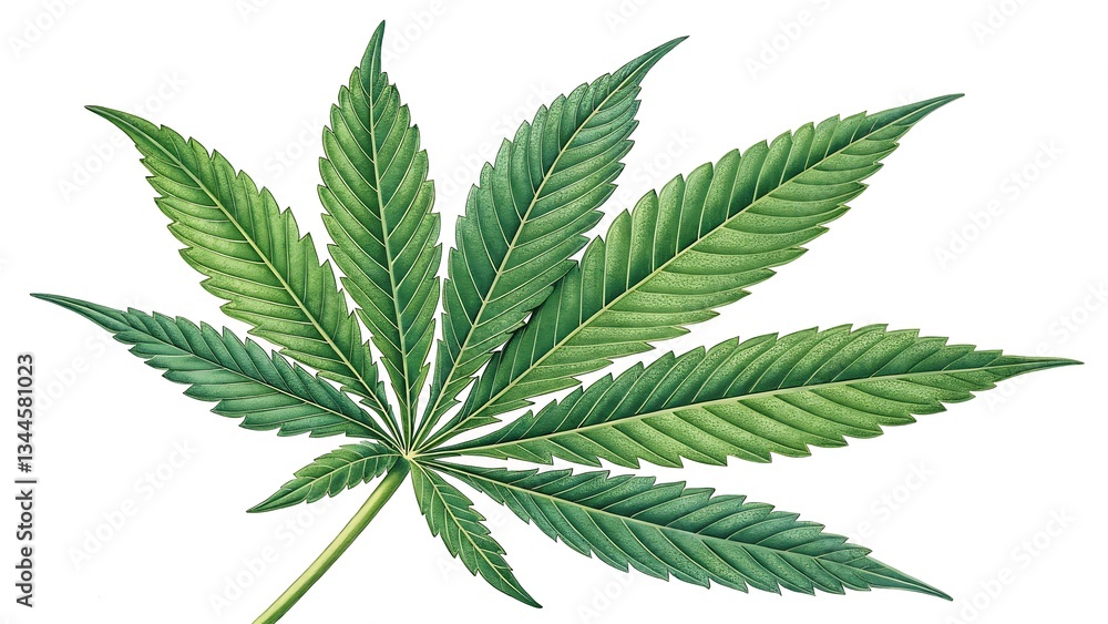 High-Quality Cannabis Leaf Illustration for Botanical and Herbal Designs High-Quality Cannabis Leaf Illustration for Botanical and Herbal Designs