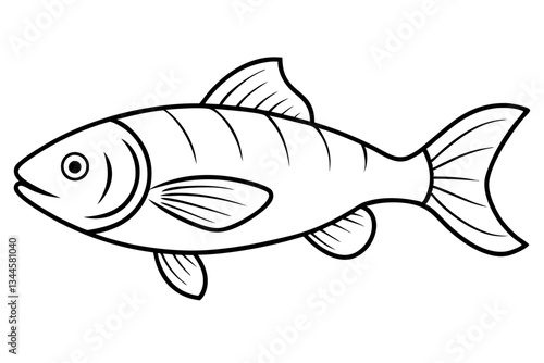 fish line art silhouette vector illustration