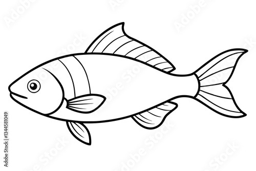 fish line art silhouette vector illustration