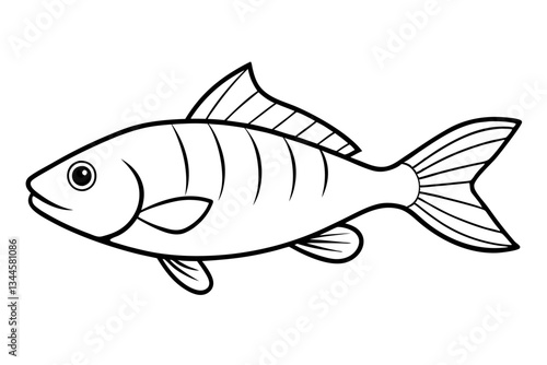 fish line art silhouette vector illustration
