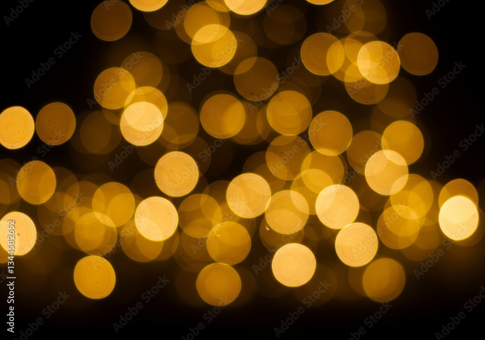 Obraz premium Golden Christmas Lights Bokeh Background - Festive, warm, celebratory, magical, bright. A shimmering bokeh of golden Christmas lights perfect for holiday designs