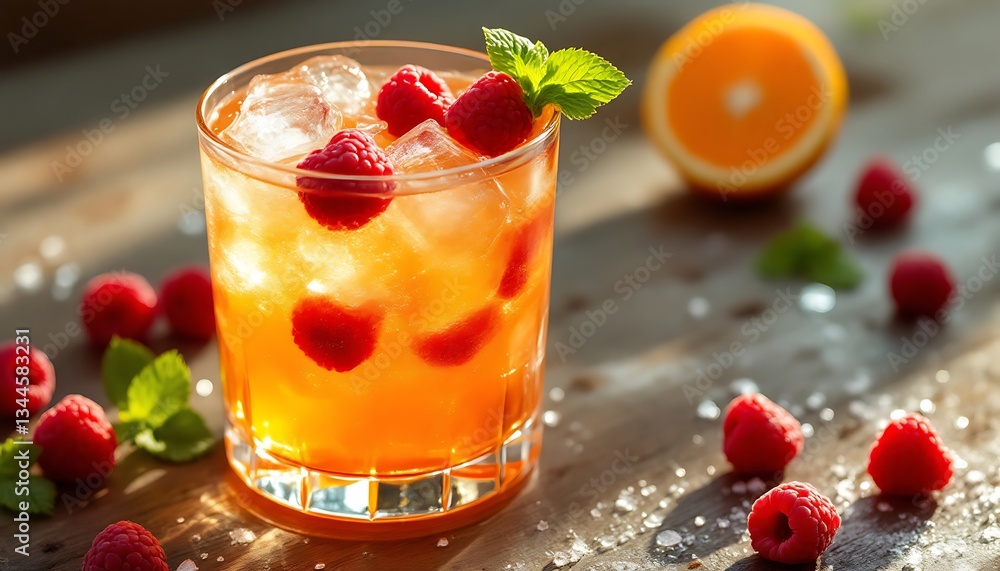 Refreshing Raspberry Orange Cocktail Recipe with Ice Refreshing Raspberry Orange Cocktail Recipe with Ice