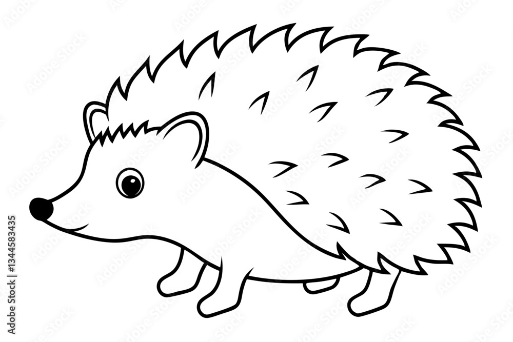 hedgehog line art silhouette vector illustration hedgehog line art silhouette vector illustration