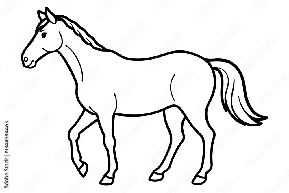 horse line art silhouette vector illustration horse line art silhouette vector illustration