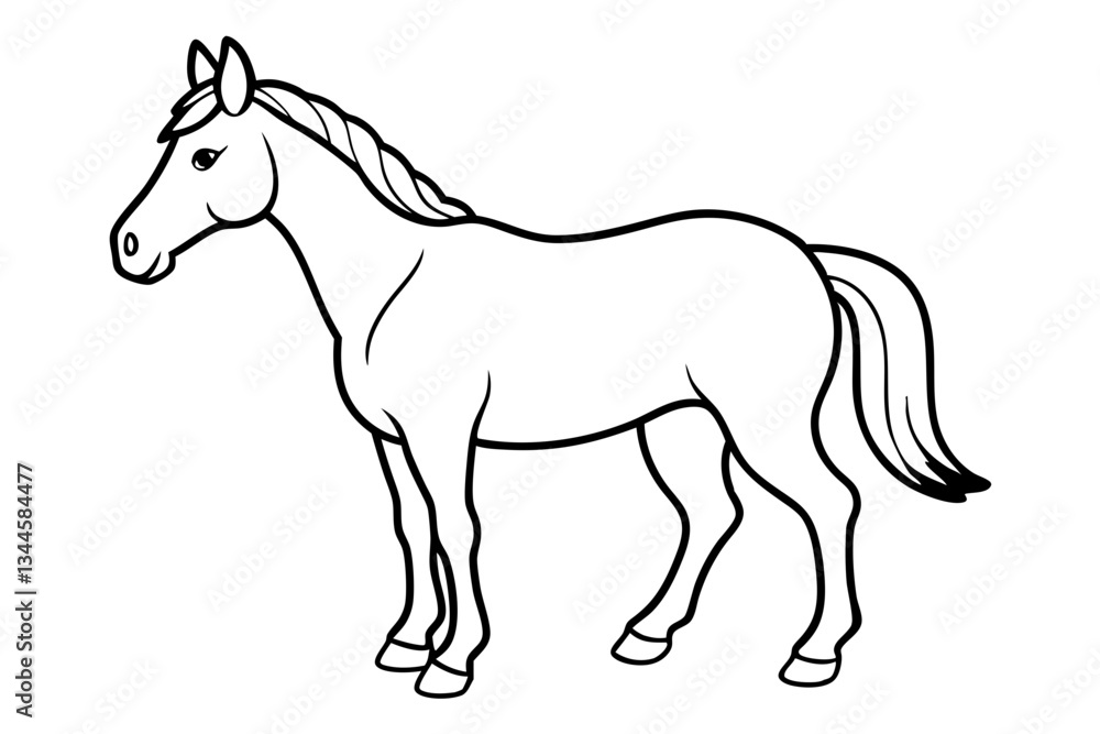 Obraz premium horse line art silhouette vector illustration