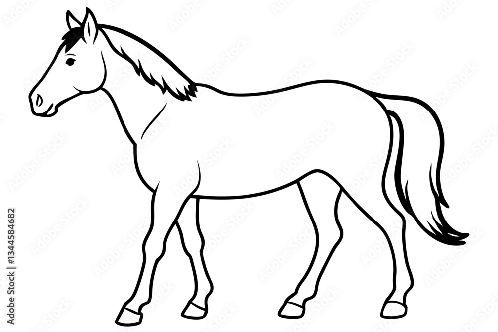 horse line art silhouette vector illustration horse line art silhouette vector illustration