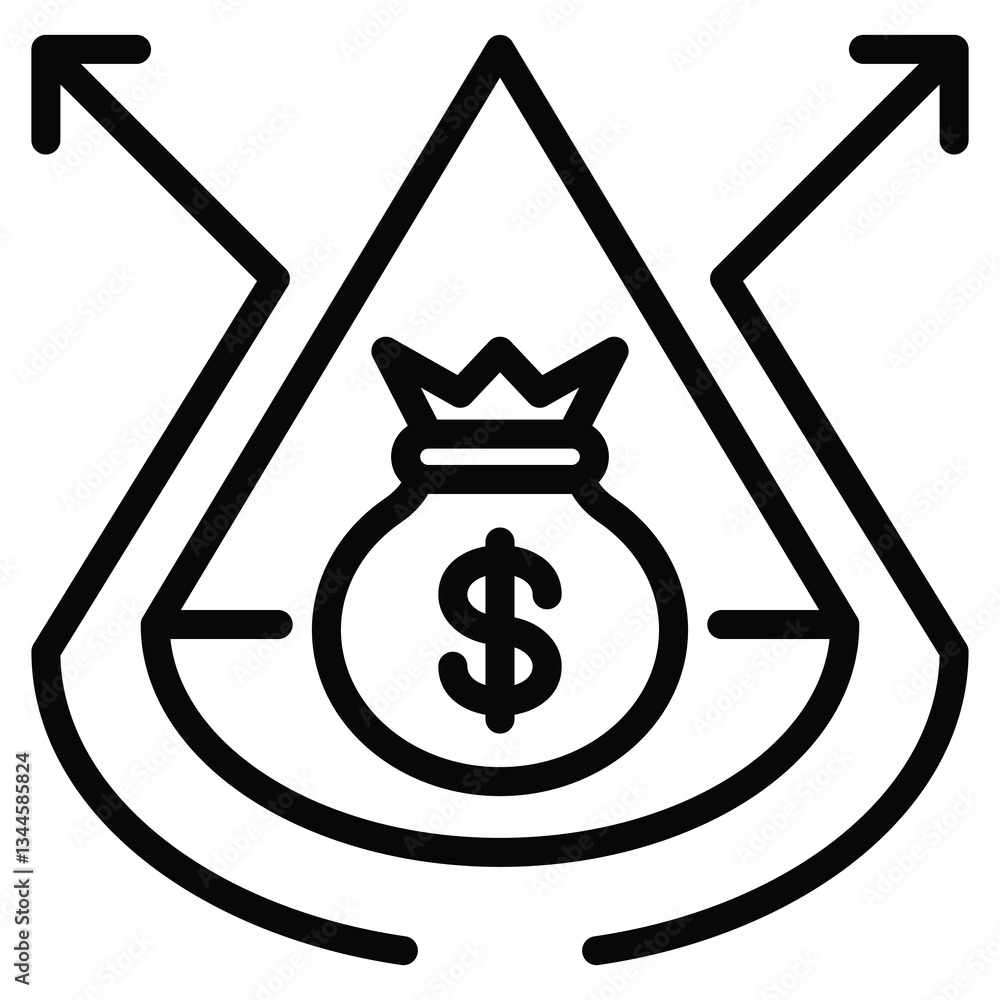 Фотография Indirect Cost icon line vector illustration