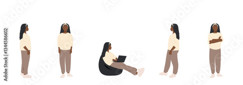 Set of a woman. Modern design.