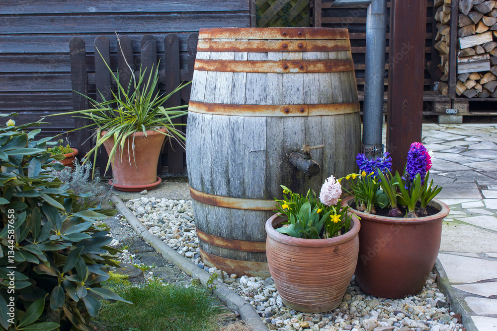 spring flowers in the garden - crocus and narcissus