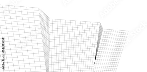 Abstract lines architectural 3d drawing