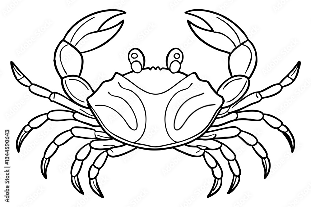 Fototapeta premium crab line art silhouette vector illustration