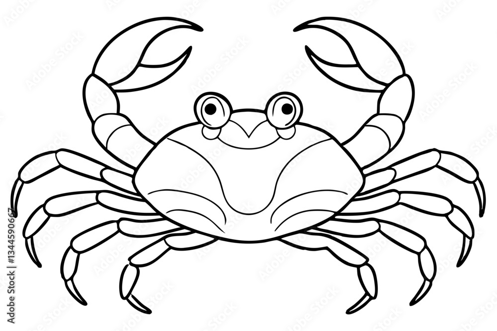 Fototapeta premium crab line art silhouette vector illustration