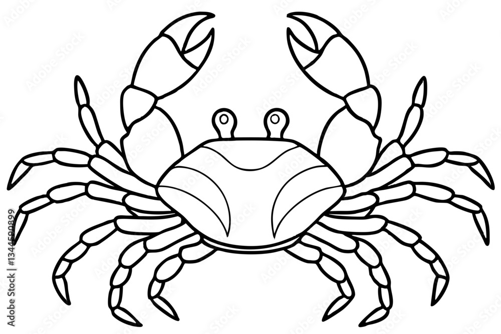 Fototapeta premium crab line art silhouette vector illustration
