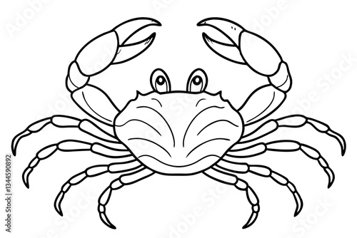 crab line art silhouette vector illustration